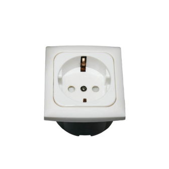 Prise 230V+entourage+cabochon blanc Opal