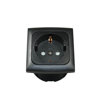 Prise 230V+entourage+cabochon noir Opal