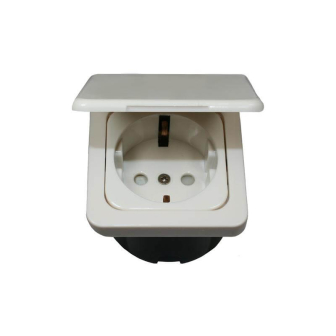 Prise 230V+entourage+cabochon blanc Opal