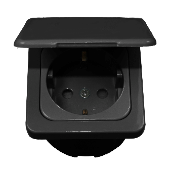 Prise 230V+entourage+cabochon anthracite Opal