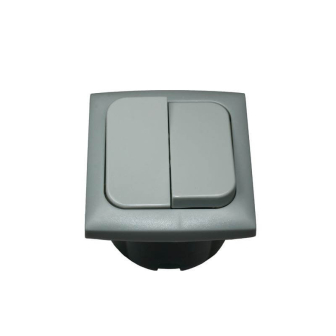 Interrupteur double+entourage+cabochon gris Opal