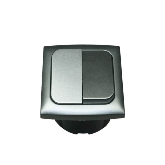 Interrupteur double +entourage+cabochon argenté Opal