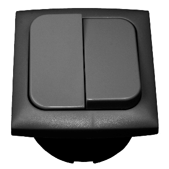 Interrupteur double +entourage+cabochon anthracite Opal