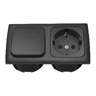 Interrupteur+prise+entourage double+2xcabochon antrac C-Line