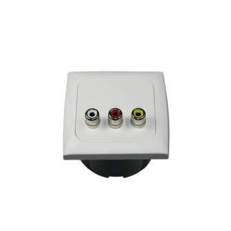 Prise Audi/video+entourage+cabochon blanc Opal