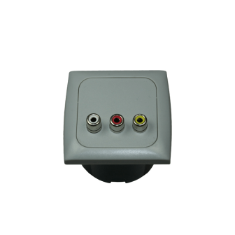 Prise Audi/video+entourage+cabochon gris Opal