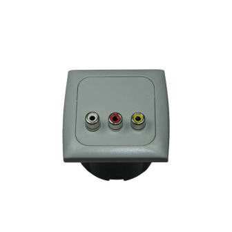 Prise Audi/video+entourage+cabochon gris Opal