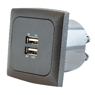 USB 3.1 amp.+entourage+cabochon anthracite Opal