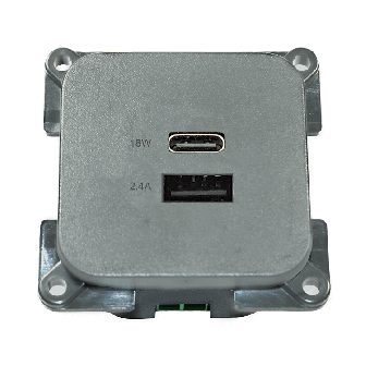 C-line prise USB A+C argent