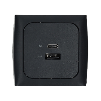 C-line prise USB A+C avec entourage+cabochon antracite