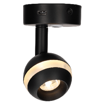 Arsie spot LED noir avec USB-C