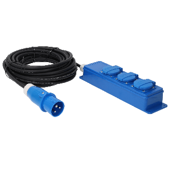 Triple-unit 10mtr. neoprene 3x1,5mm², fiche CEE