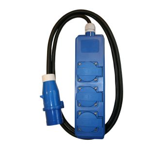 Triple-unit  1,5mtr. neoprene 3x1,5mm², fiche CEE