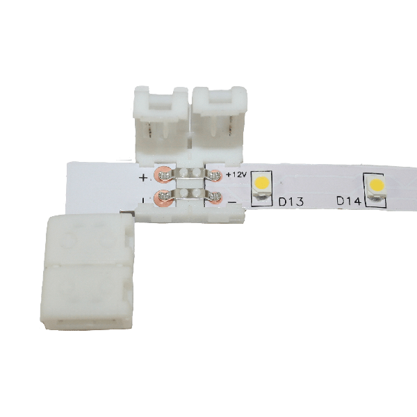 Cingoli pièce de connexion angle droit de 90° pour bandes de LED 8mm - sans emballage de vente