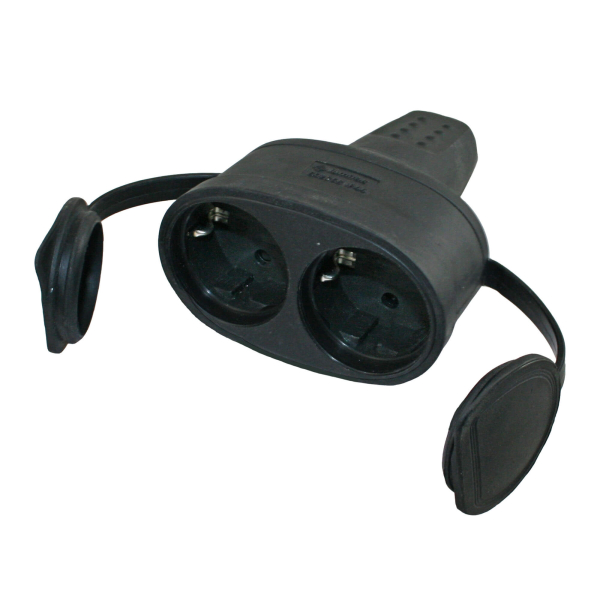 Prise femelle double caoutchouc - sans emballage de vente