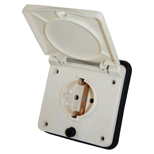 Prise femelle encastrable 230V Schuko beige - sans emballage de vente