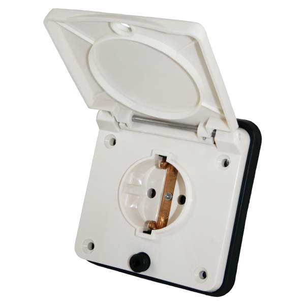 Prise femelle encastrable 230V Schuko blanc