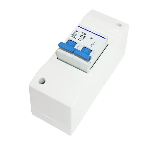 Boîte à fusible 2-module avec disjoncteur automatique bipolaire B10A