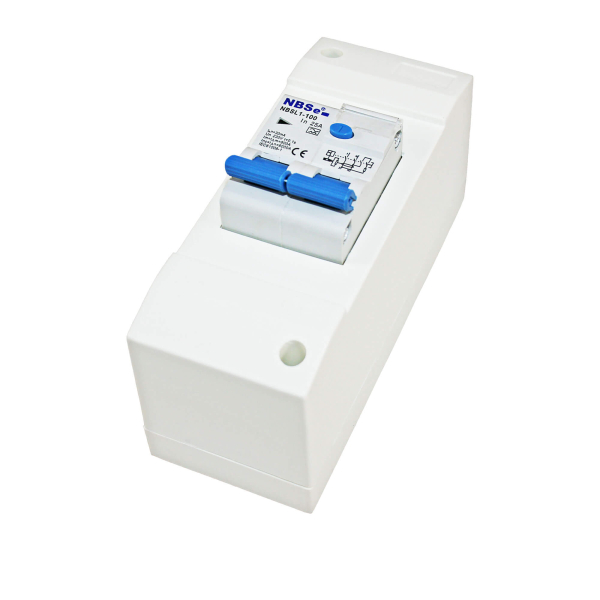 Boîte à fusible 2-module avec interrupteur différentiel 30mA