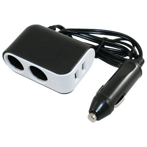 Adaptateur standard 12V pour 2 prises UNI et 2 prises USB-A