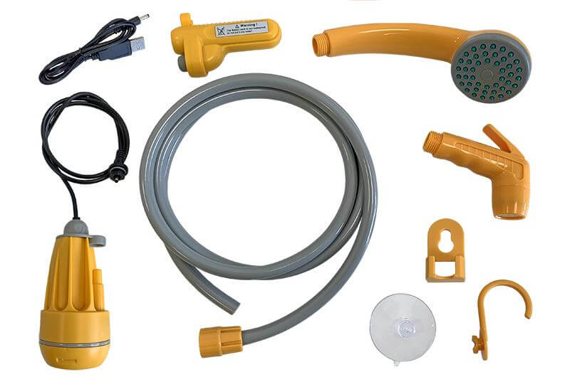Douche d'extérieur camping avec batterie rechargeable