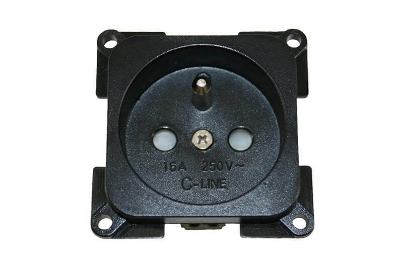 C-Line prise de courant française 230V noir - sans emballage de vente