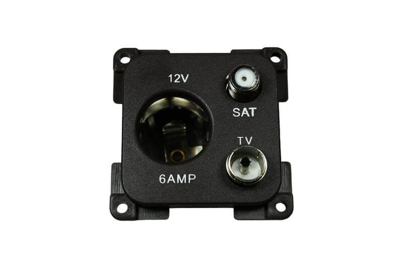C-Line prise 12 Volts avec connection antenne et satellite noir
