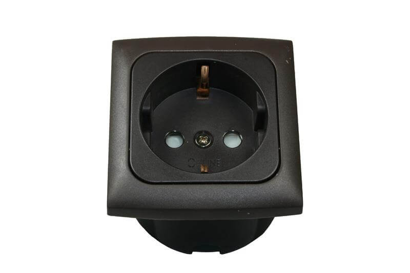 C-Line prise de courant Schuko 230V avec Opal cadre marron - emballé