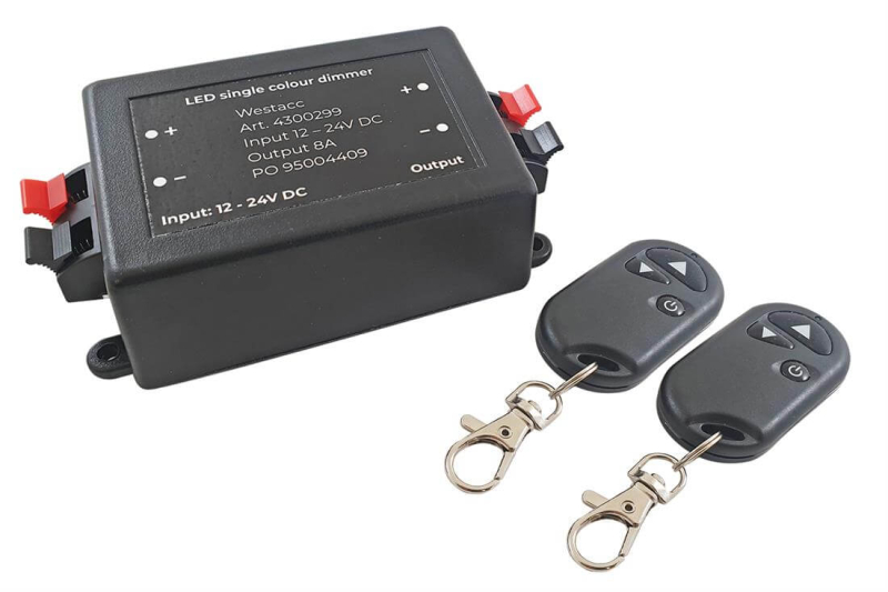 Variateur d'intensité pour éclairage LED 8A avec télécommande - sans emballage de vente