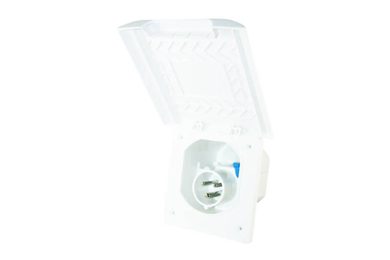Element Line prise extérieur blanc CEE camping car et caravane - sans emballage de vente