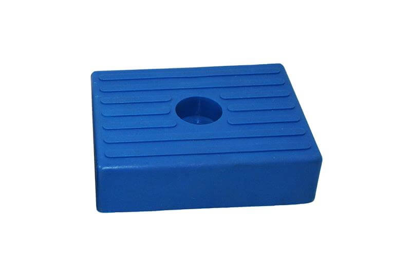 Patin polyuréthane 130x100mm bleu